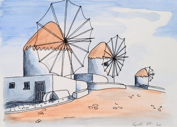 Griechische Windmühlen
