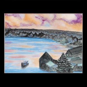 bucht in der dämmerung